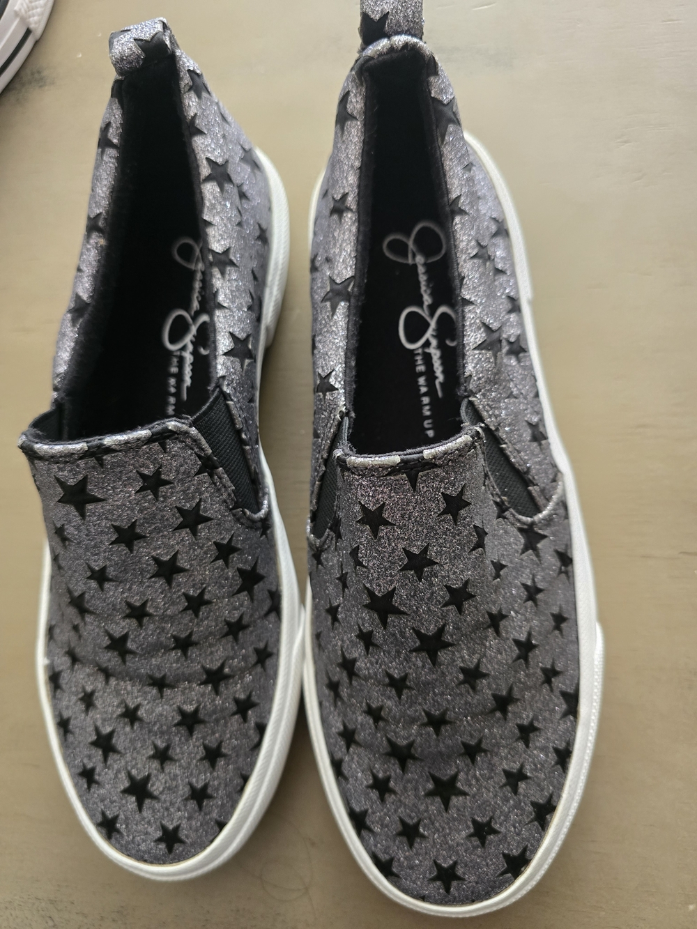 Jessica Simpson Kids Silver Star Slip-On Sneakers